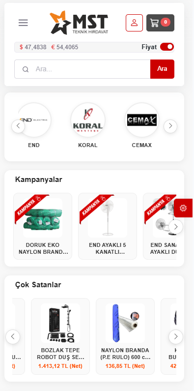 MST Teknik Hırdavat B2B mobil uygulaması